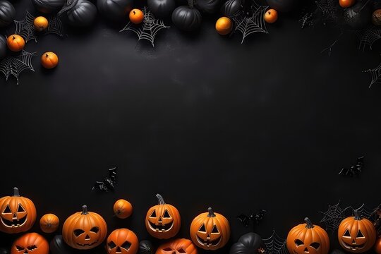 Festive Halloween Party Border With Vibes. Сoncept Spooky Decorations, Halloween Costume Contest, Scary Movie Marathon, Delicious Treats