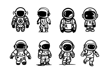 Silhouette Astronaut Vector Collection