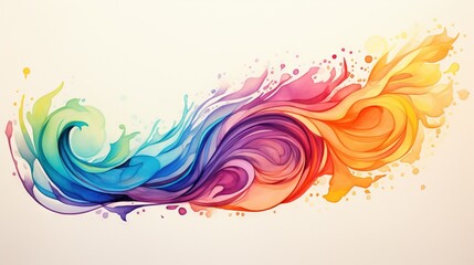  a colorful wave of paint on a white background with a white background.  generative ai