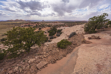 hiking the aztec butte trail, canyonlands national park, usa