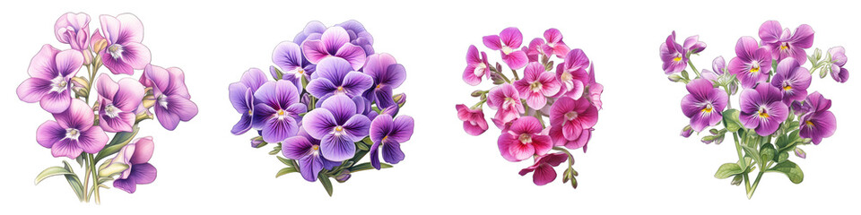 Fototapeta na wymiar Nemesia Flower Hyperrealistic Highly Detailed Isolated On Transparent Background PNG File