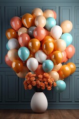 Vibrant Gift Presentation Balloon, Gifts, and Gift Box Image for a Special Occasion Generative AI