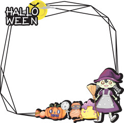Halloween scary frame on transparent background.