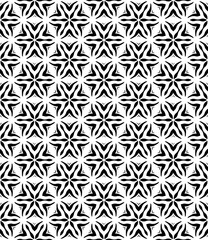 Black and white seamless abstract pattern. Background and backdrop. Grayscale ornamental design. Mosaic ornaments. Vector graphic illustration. EPS10.