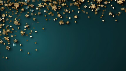  a green background with gold confetti and a blue background.  generative ai - obrazy, fototapety, plakaty
