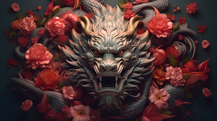 Fototapeta na wymiar Lunar new year, Chinese New Year 2024 , Year of the Dragon , zodiac
