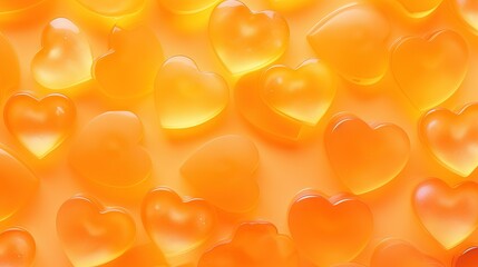  a lot of yellow hearts on a yellow background with a red heart.  generative ai
