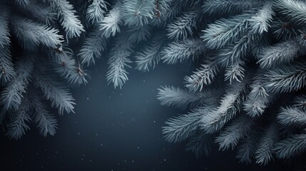  a close up of a pine tree with snow on it.  generative ai