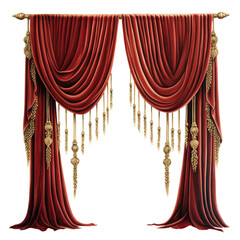 red velvet curtain. generative ai 