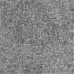 Metallic black grill with small square holes on a white background. Seamless repeating pattern. 