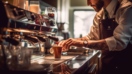 photo of a barista at work.