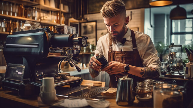 photo of a barista at work.