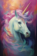 Obraz na płótnie Canvas Beautiful unicorn portrait