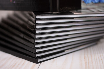 Photo Album with Photos. large stack of paper Photobook.