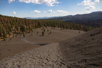 View from Cinder Cone Volcano trail with Butte Lake in background, Lassen Volcanic National Park, California