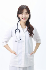 Fototapeta premium A beautiful young asian woman doctor.generative ai