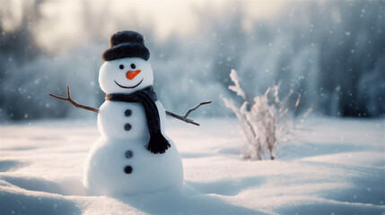 Obraz premium snowman in the woods