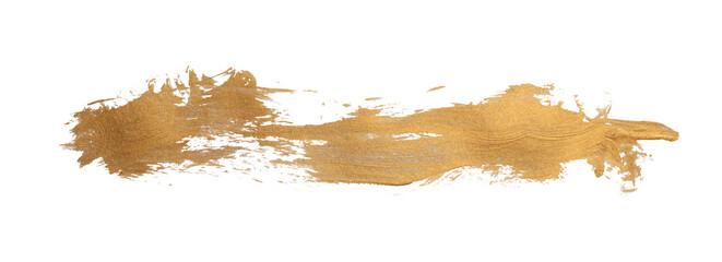 PNG Grunge Gold ink color smear brush stroke stain line blot on transparent background.