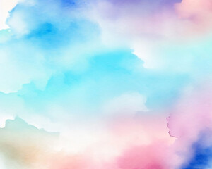 Fototapeta na wymiar Colorful Watercolor Sky Cloud Background
