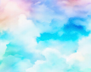 Colorful Watercolor Sky Cloud Background