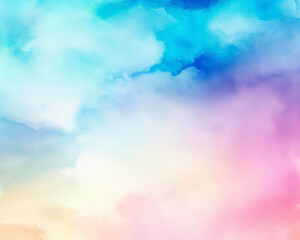 Colorful Watercolor Sky Cloud Background