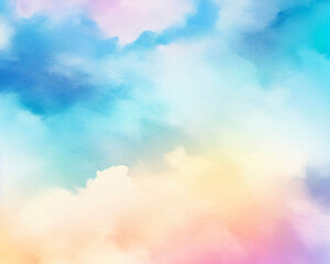 Colorful Watercolor Sky Cloud Background