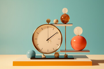 Concept timer background morning analog clock hour watch time deadline design alarm - obrazy, fototapety, plakaty