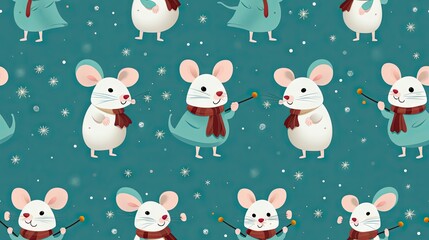  a group of cartoon mouses with different poses and expressions.  generative ai