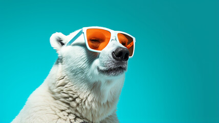 polar bear wearing sunglasses