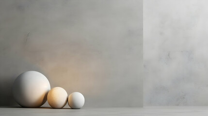 Minimalistic white background for presentation, empty wall with lighting and a pedestal for a product