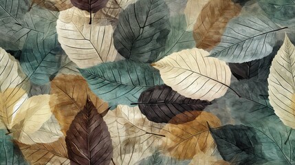  a close up of a pattern of leaves on a surface.  generative ai