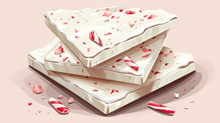  a couple of pieces of cake sitting on top of each other.  generative ai