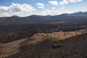 Fototapeta na wymiar View from Cinder Cone Volcano and the Fantastic Lava Beds at Lassen Volcanic National Park, California