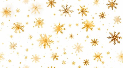  a white background with gold snowflakes and stars on it.  generative ai
