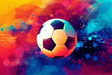 Abstract soccer ball design with halftone pattern. Generative AI