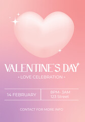 Invitation to a Valentine's Day party. Vector illustration