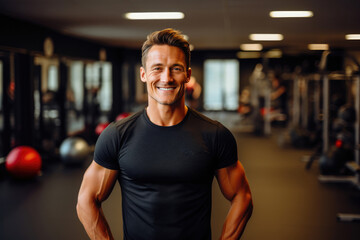 Fototapeta premium Energetic Fitness Instructor Leads Empowering Workout Sessions