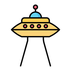 Flying Saucer Colored Line Icon