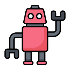 Robot Colored Line Icon