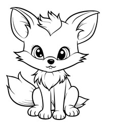 Line Art Baby Fox