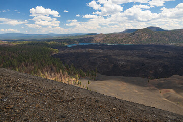 View from Cinder Cone Volcano at Lassen Volcanic National Park, California