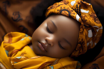 Professional photoshoot of a cute newborn African baby - obrazy, fototapety, plakaty