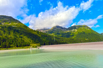 Speichersee Längental in Kühtai, Tirol (österreich)