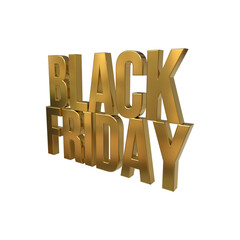 Golden 3D Black Friday Text - The Ultimate Shopping Extravaganza