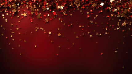 new year background design with golden stars and confetti, with empty copy space