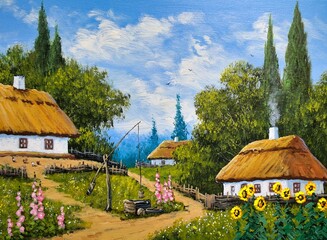Oil paintings rural landscape - 658396399