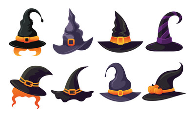 Halloween witch hat collection.