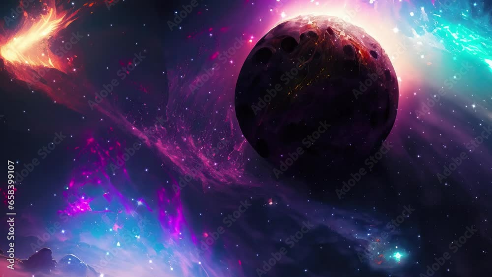 Wall mural galaxy and nebula. abstract space background. endless universe with stars and galaxies in outer spac