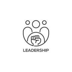 Obraz premium Leadership, business concept. Modern sign, linear pictogram, outline symbol, simple thin line vector design element template