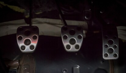 Pedals inside of a car
